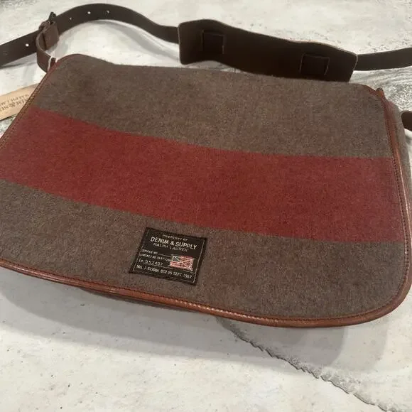 VTG NWT Ralph Lauren Rugby Stripe Purse Southwestern Tote Messenger Aztec Bag